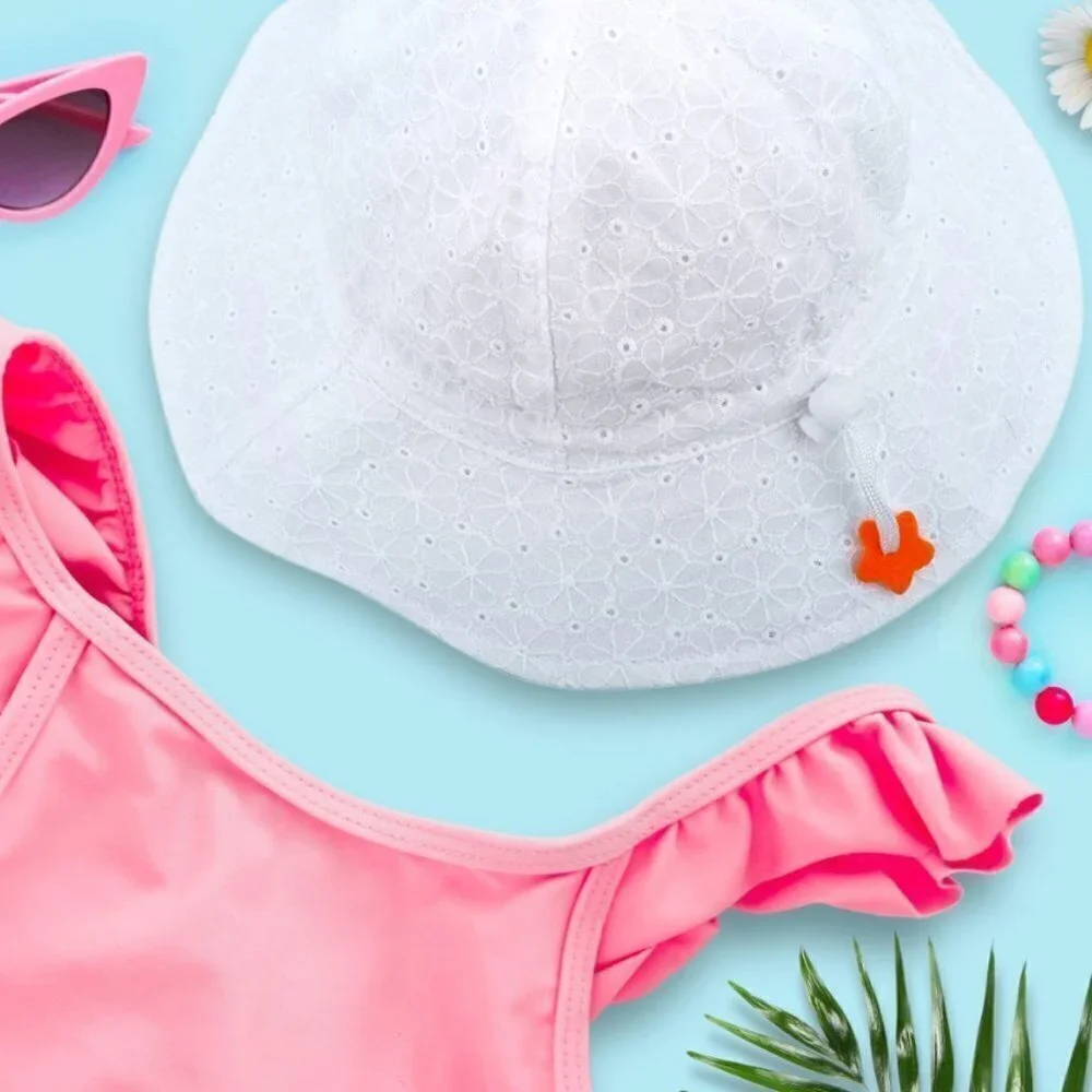 SimpliKids UPF 50+ UV Ray Sun Protection Wide Brim Baby Sun Hat 100% Cotton NEW